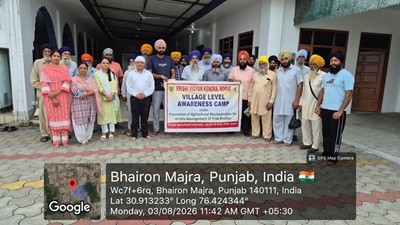ਪੀਏਯੂ-ਕੇਵੀਕੇ ਰੋਪੜ ਵੱਲੋਂ ਪਿੰਡ ਭੈਰੋ ਮਾਜਰਾ ਵਿਖੇ ਪਰਾਲੀ ਪ੍ਰਬੰਧਨ ਸਬੰਧੀ ਜਾਗਰੂਕਤਾ ਮੁਹਿੰਮ ਦਾ ਆਗਾਜ਼