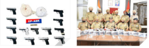 ਅੰਮ੍ਰਿਤਸਰ ਵਿੱਚ ਨਸ਼ੀਲੇ ਪਦਾਰਥ ਅਤੇ ਹਥਿਆਰ ਤਸਕਰੀ ਕਰਨ ਵਾਲੇ ਨੈੱਟਵਰਕਾਂ ਨਾਲ ਜੁੜੇ ਪੰਜ ਵਿਅਕਤੀ 13 ਪਿਸਤੌਲਾਂ ਅਤੇ 3.2 ਕਿਲੋ ਹੈਰੋਇਨ ਸਮੇਤ ਕਾਬੂ